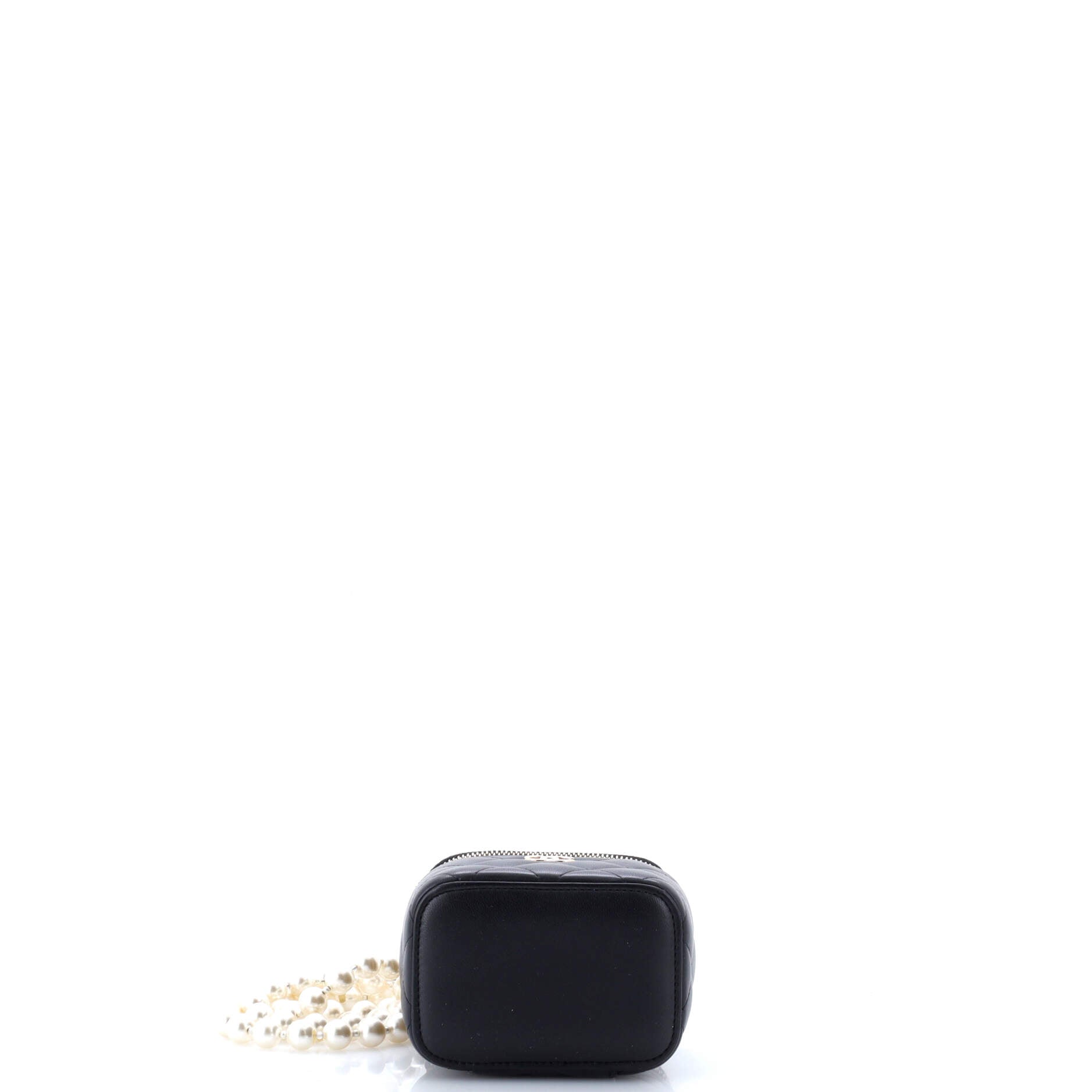 Vanity Case with Pearl Chain Quilted Lambskin Mini