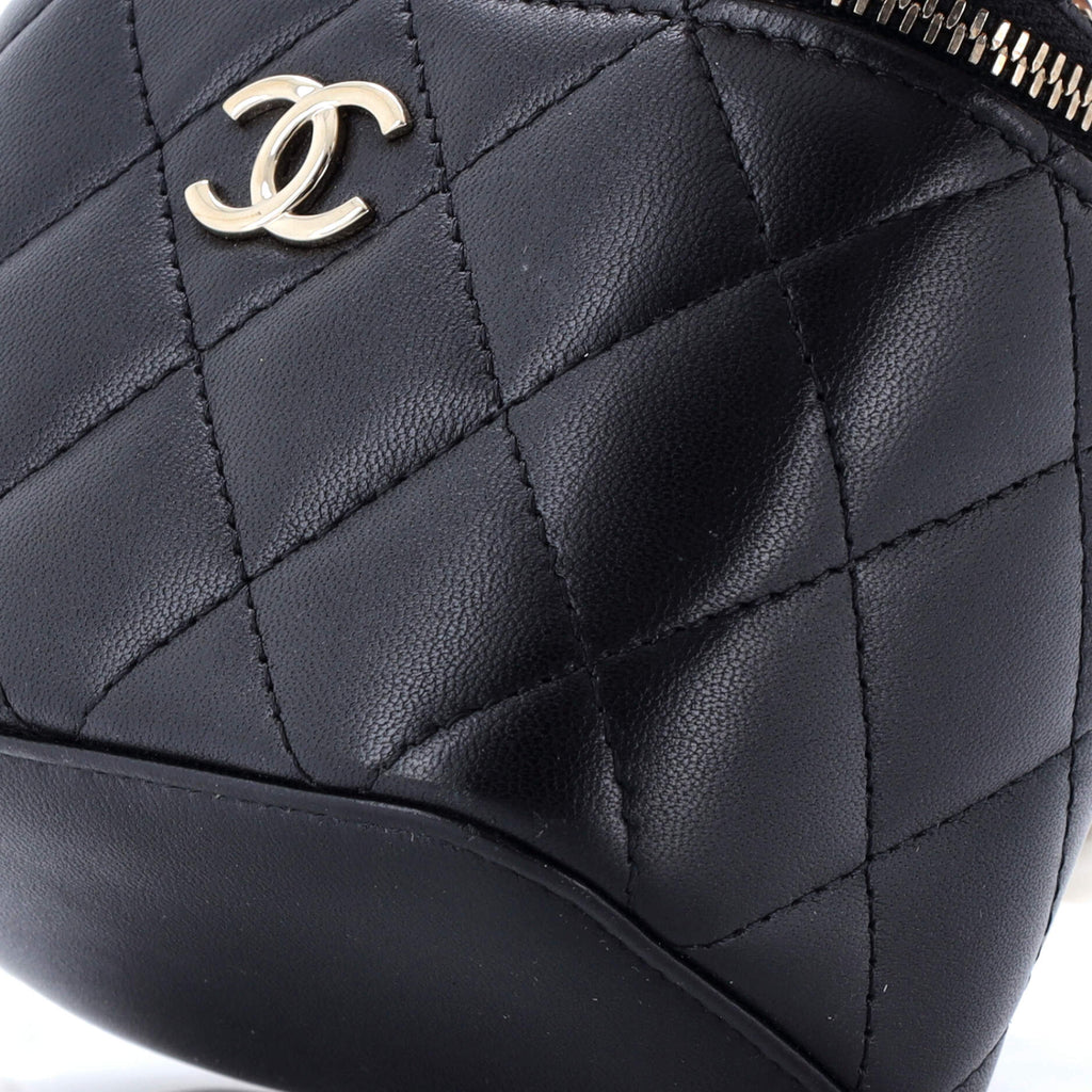 Vanity Case with Pearl Chain Quilted Lambskin Mini
