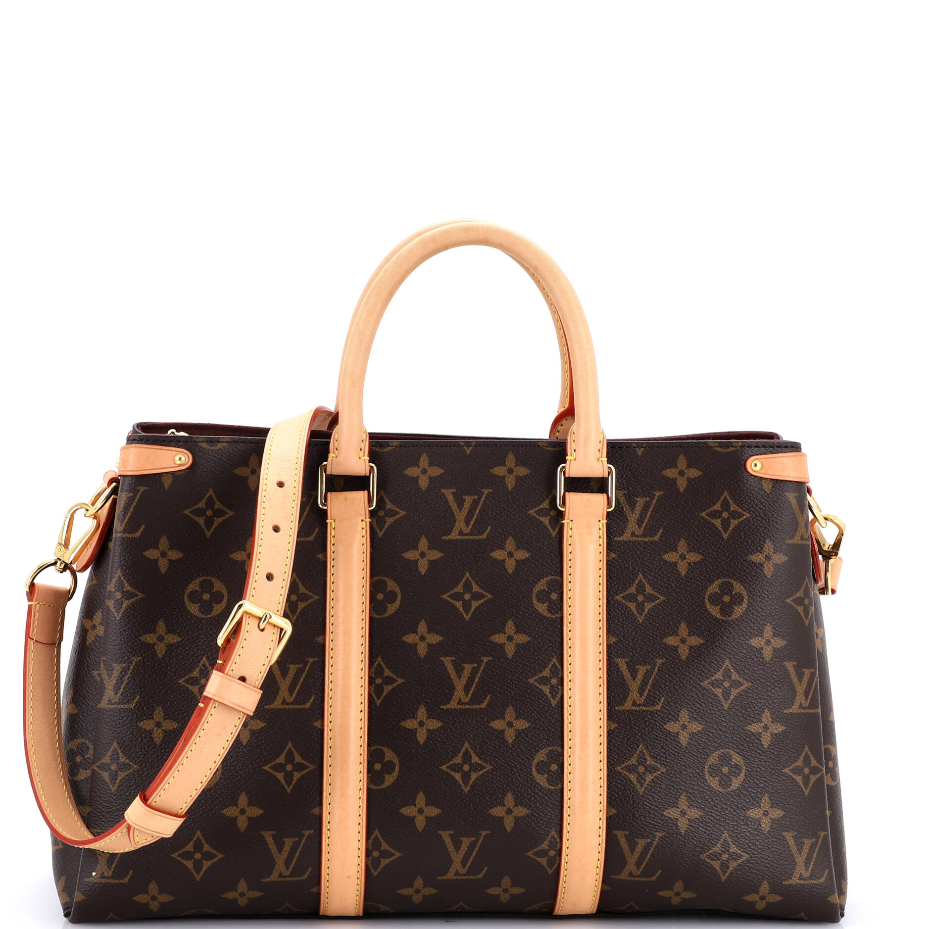 Soufflot Tote Monogram Canvas with Leather MM