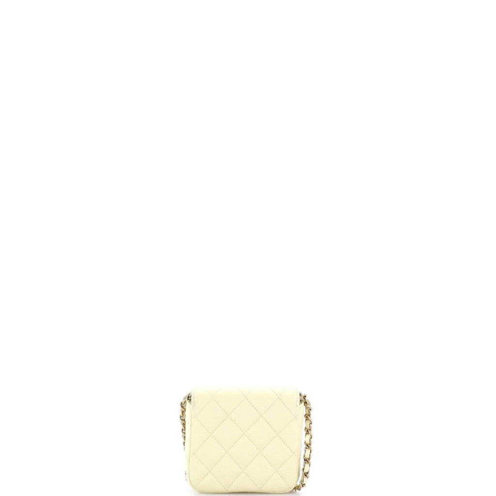 Classic Square Flap Clutch with Chain Quilted Caviar Mini