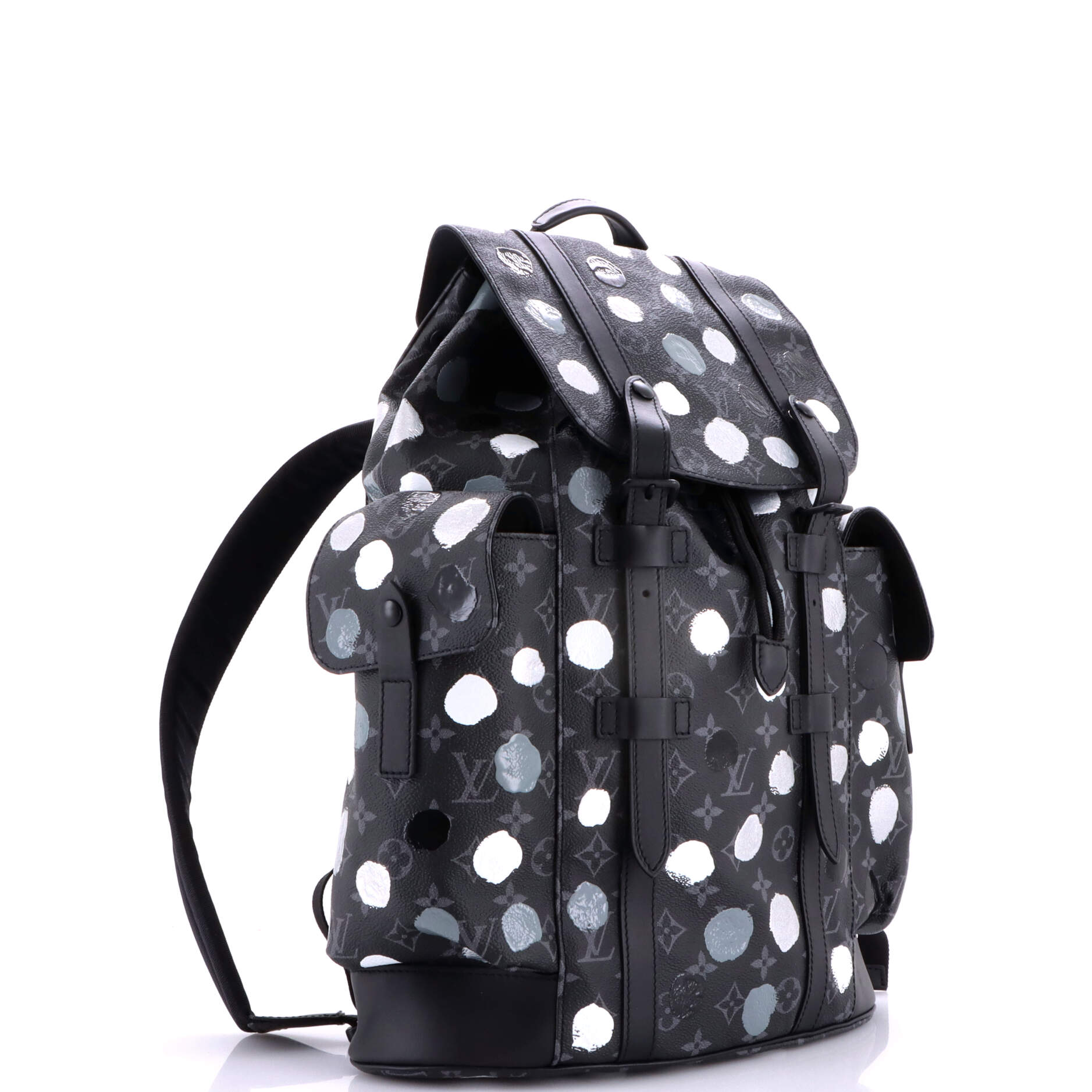 Christopher Backpack Yayoi Kusama Painted Dots Monogram Eclipse Canvas MM