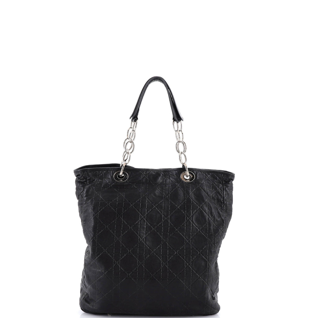 North South Soft Chain Tote Cannage Stitch Leather Medium