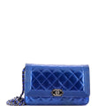 Boy Wallet on Chain Quilted Patent