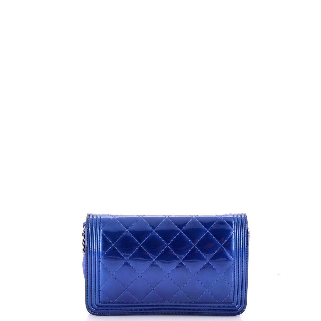 Boy Wallet on Chain Quilted Patent