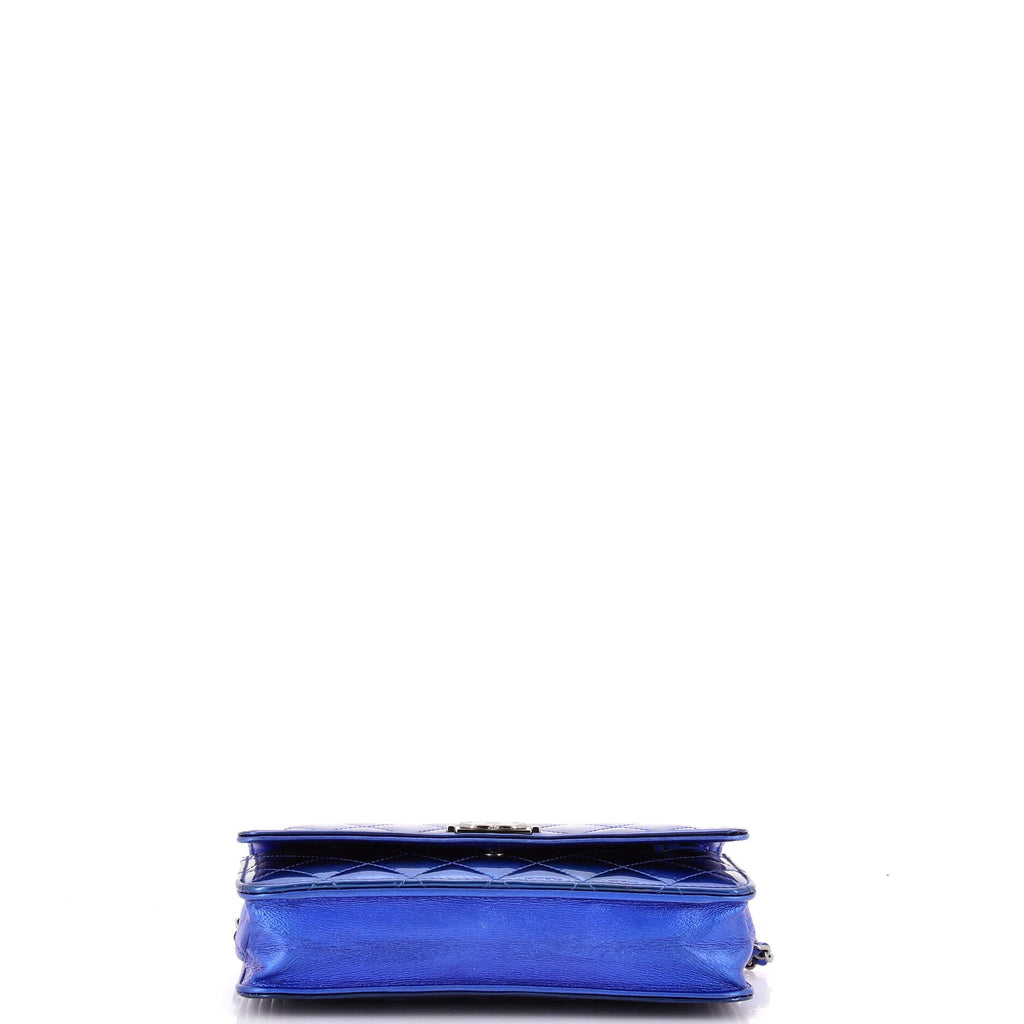 Boy Wallet on Chain Quilted Patent