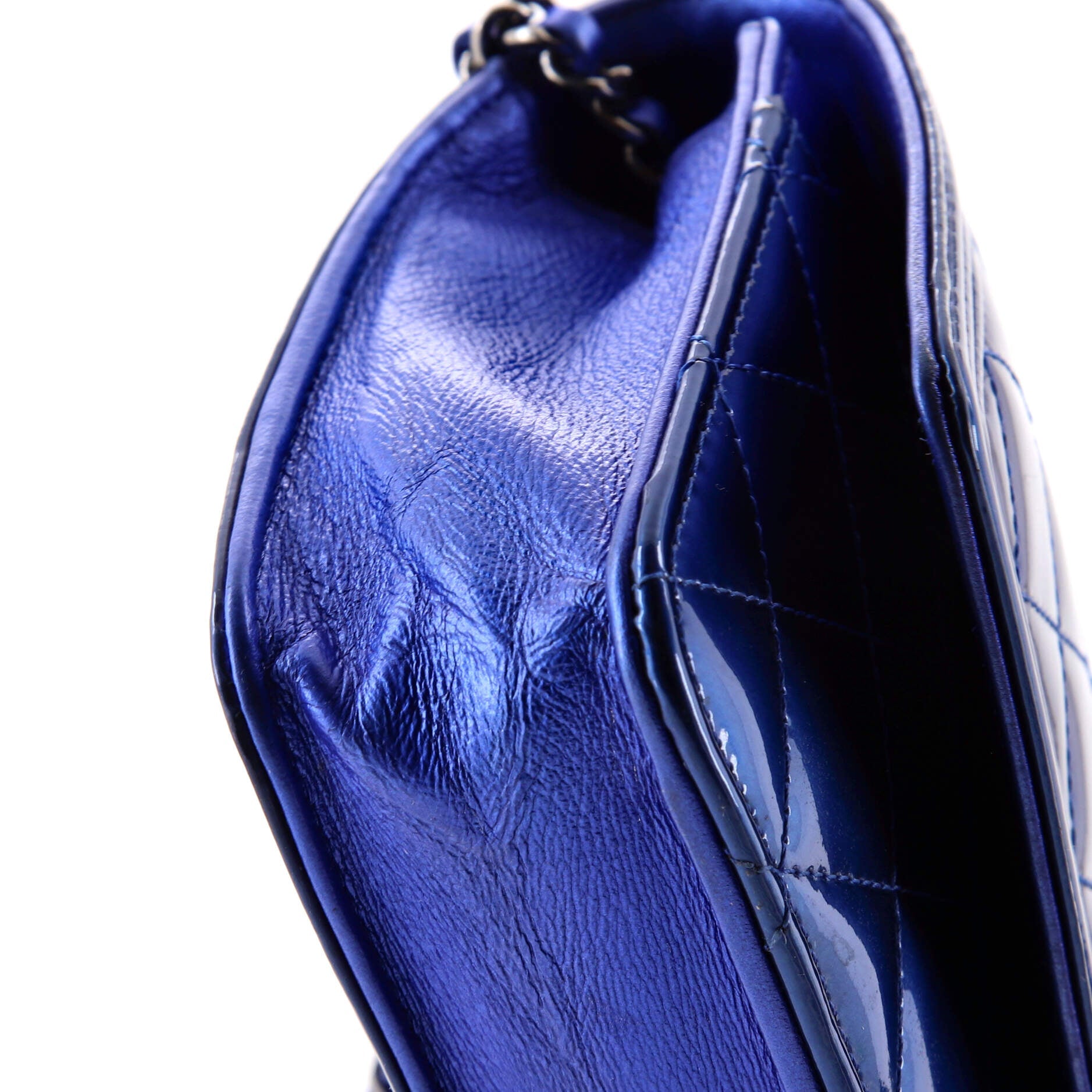 Boy Wallet on Chain Quilted Patent
