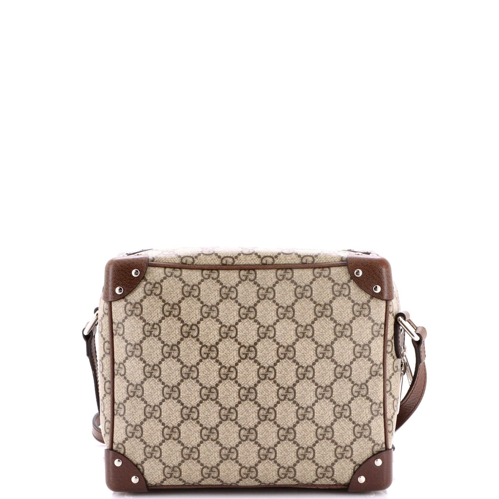 Trunk Shoulder Bag GG Coated Canvas with Studded Leather