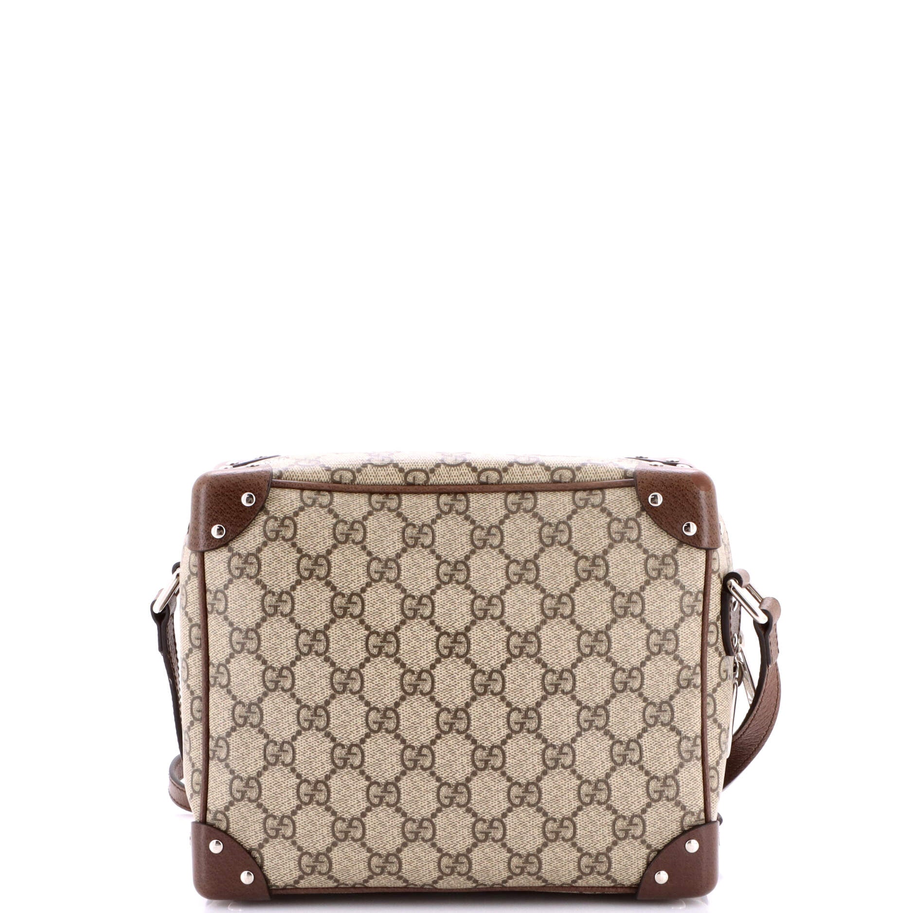 Trunk Shoulder Bag GG Coated Canvas with Studded Leather