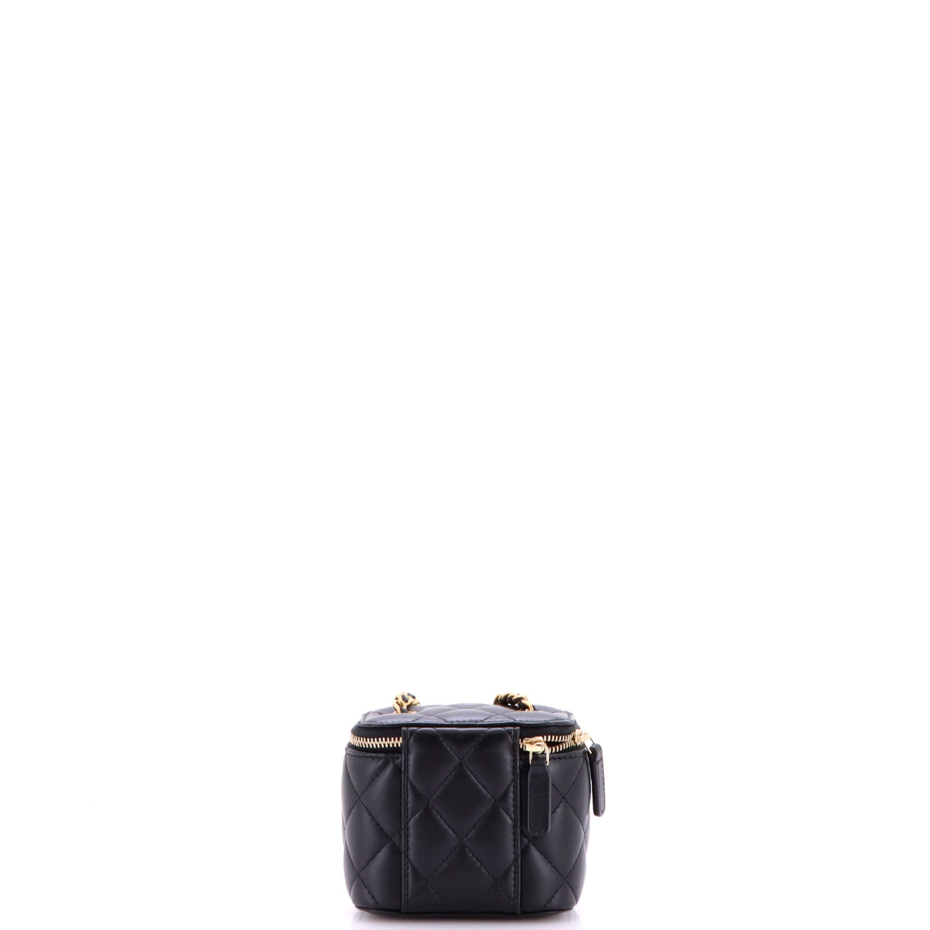 Pearl Crush Vanity Case with Chain Quilted Lambskin Mini