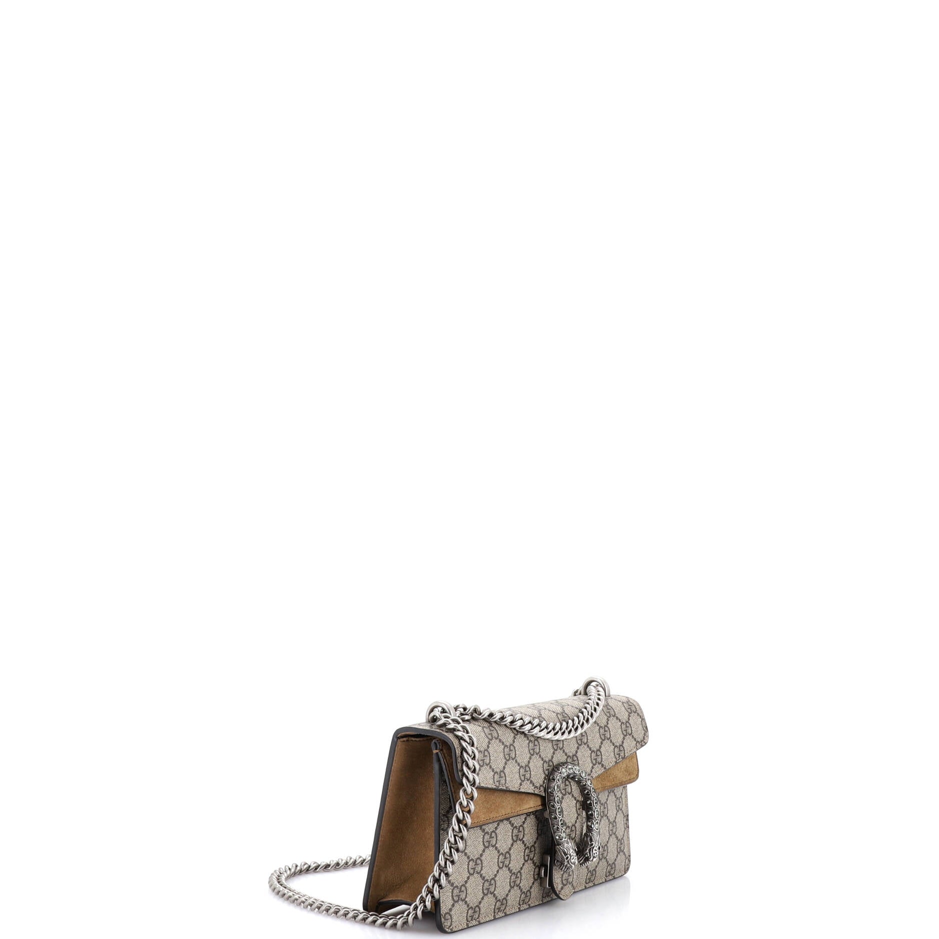 Dionysus Bag GG Coated Canvas with Crystal Embellished Metal Small