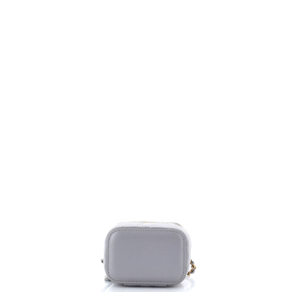 Pearl Crush Vanity Case with Chain Quilted Lambskin Mini