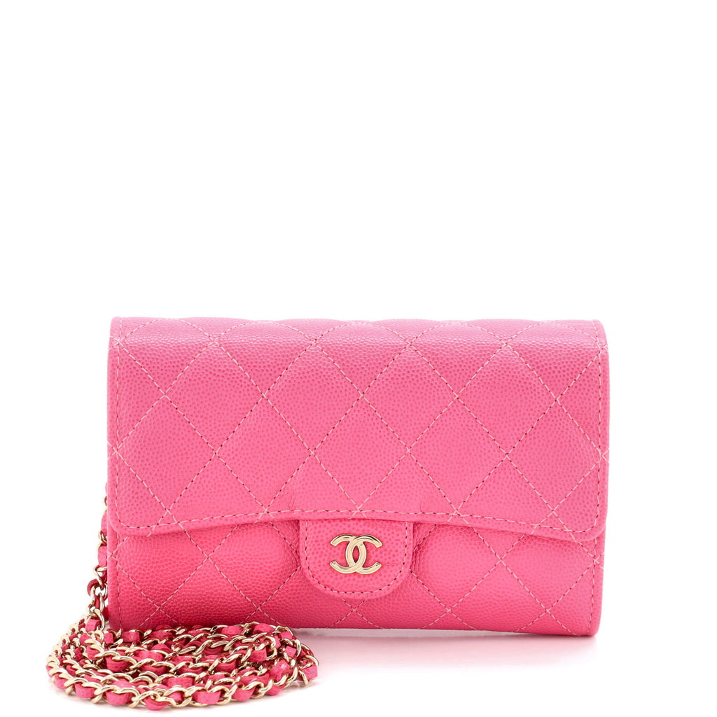 Classic Flap Wallet Crossbody Bag Quilted Caviar Mini