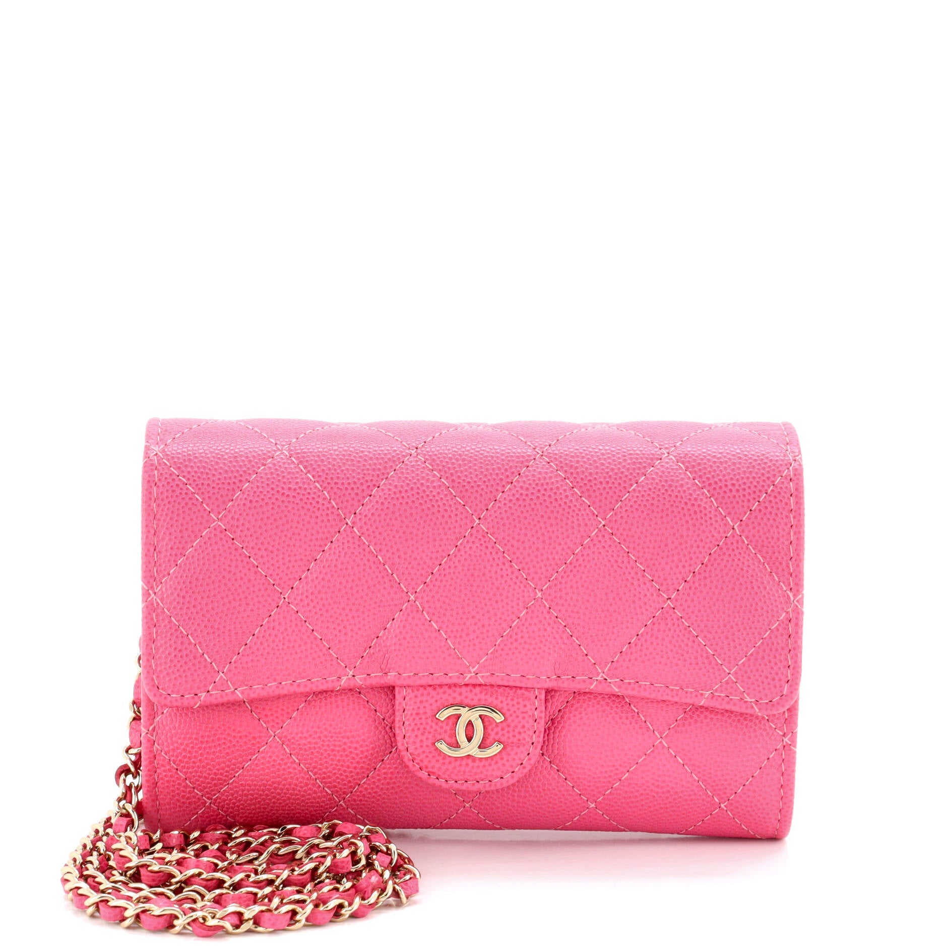 Classic Flap Wallet Crossbody Bag Quilted Caviar Mini