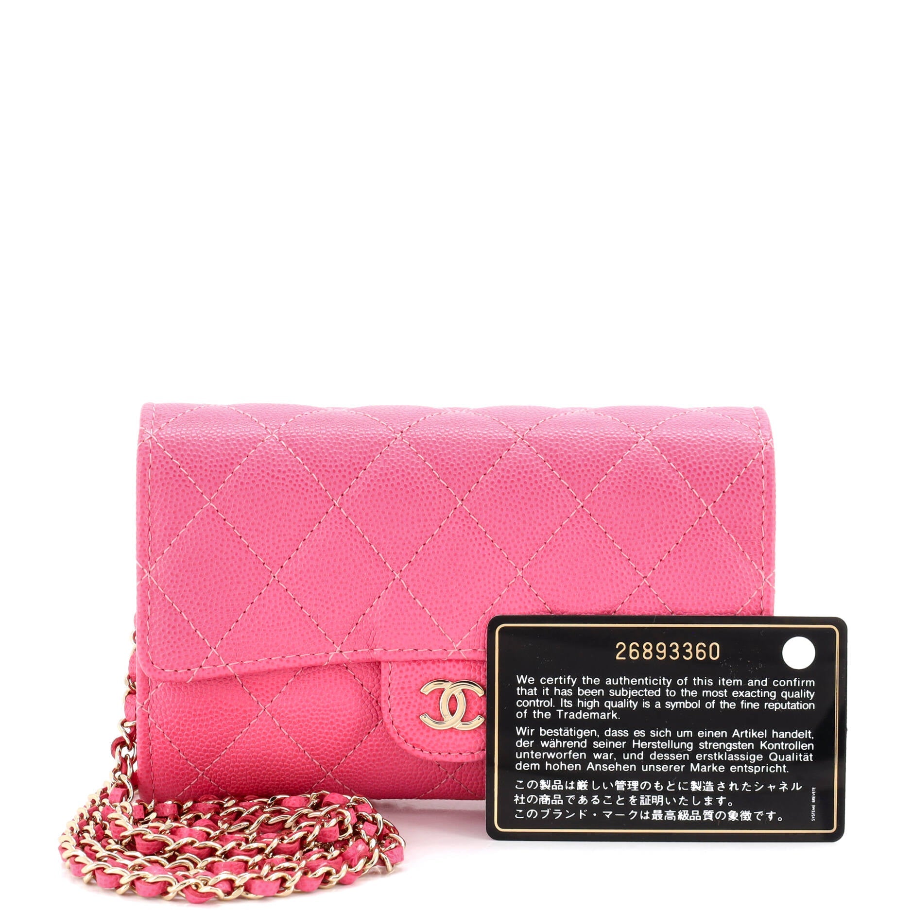Classic Flap Wallet Crossbody Bag Quilted Caviar Mini