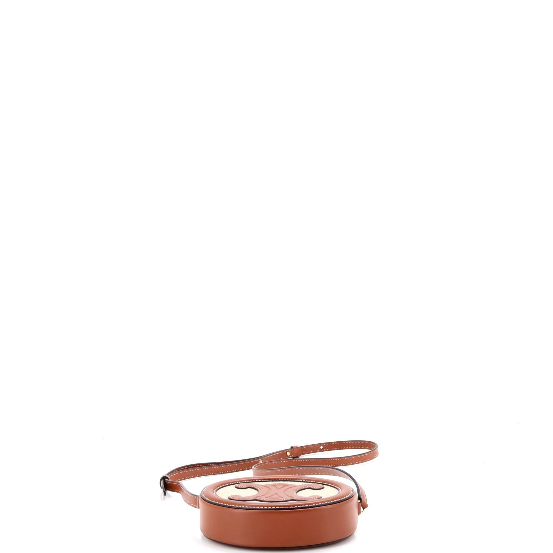 Triomphe Oval Crossbody Bag Canvas and Leather