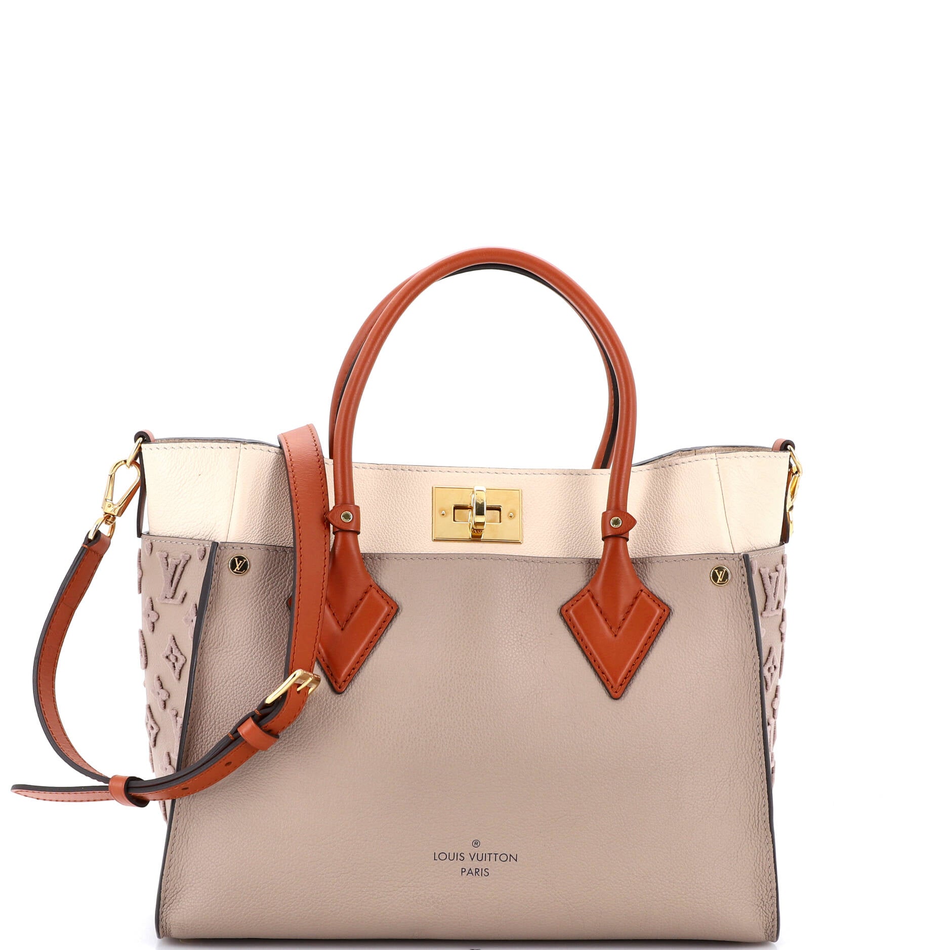 On My Side Tote Monogram Tuffetage Leather MM