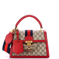 Queen Margaret Top Handle Bag GG Coated Canvas with Leather Small