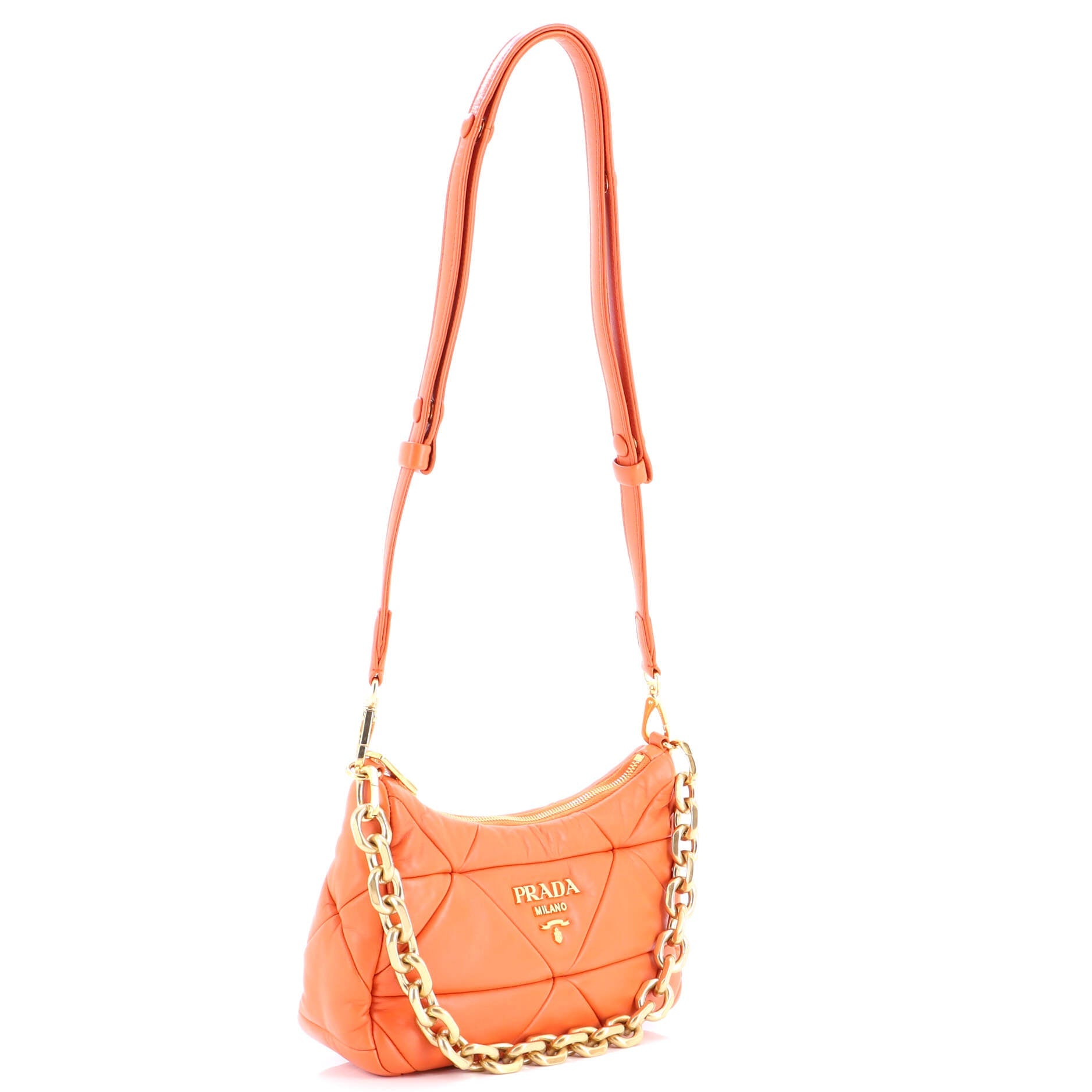 System Convertible Shoulder Bag Quilted Nappa Leather