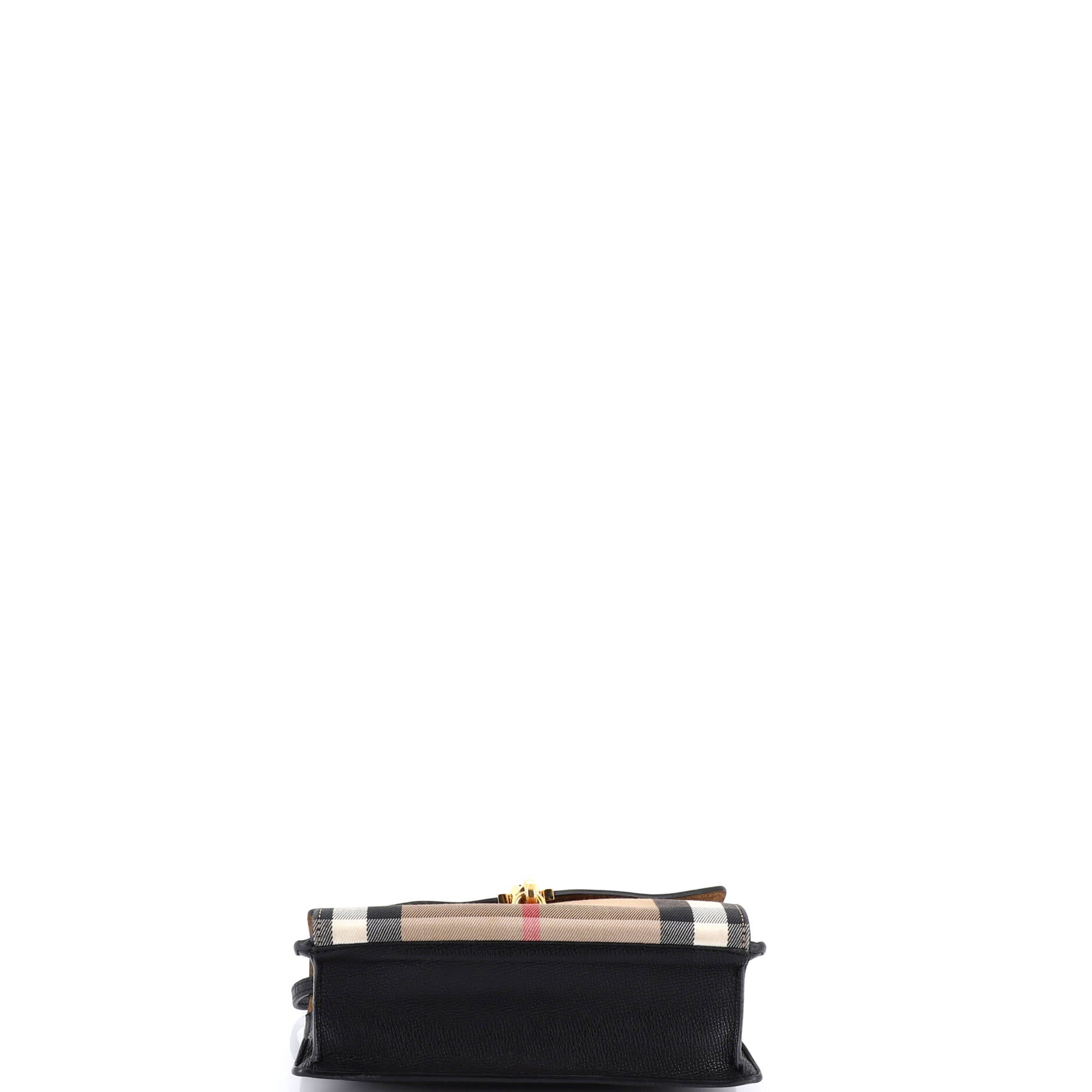 Macken Crossbody Bag Leather and House Check Canvas Small