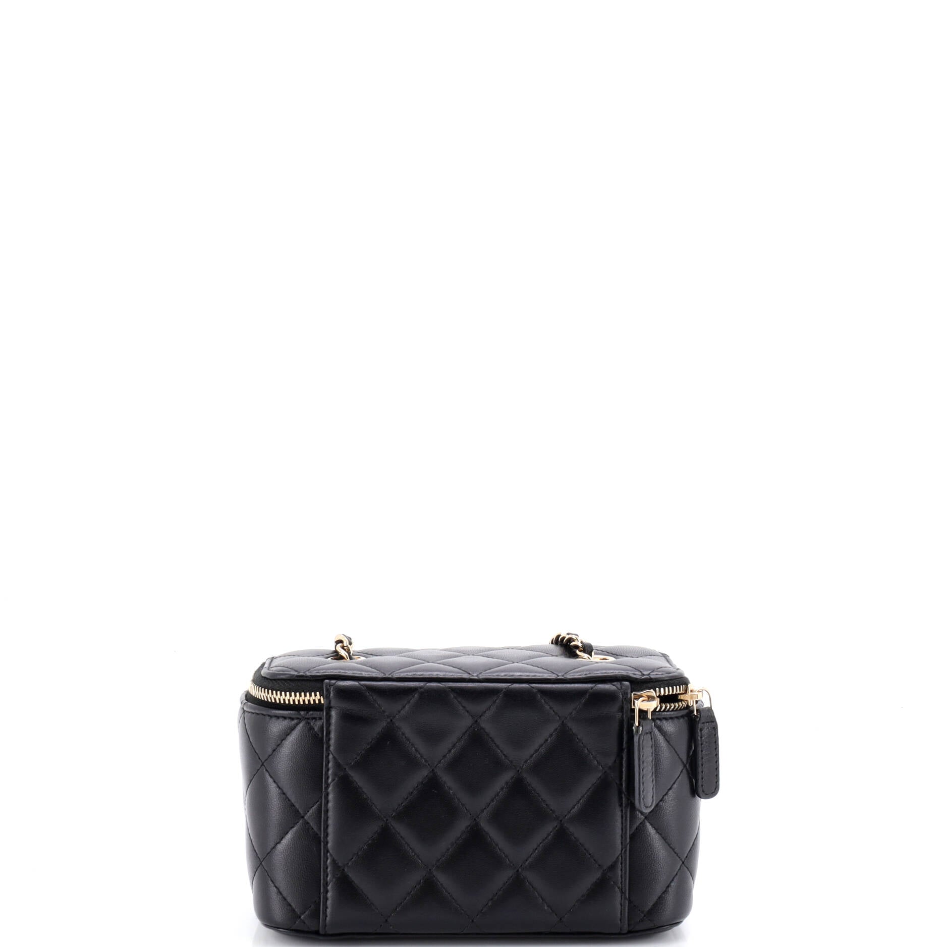 Classic Vanity Case with Chain Quilted Lambskin Small