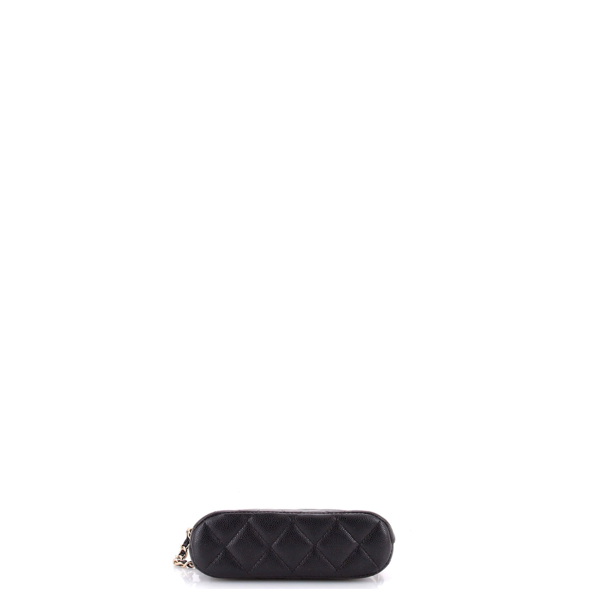 CC Dome Zip Clutch with Chain Quilted Caviar Mini