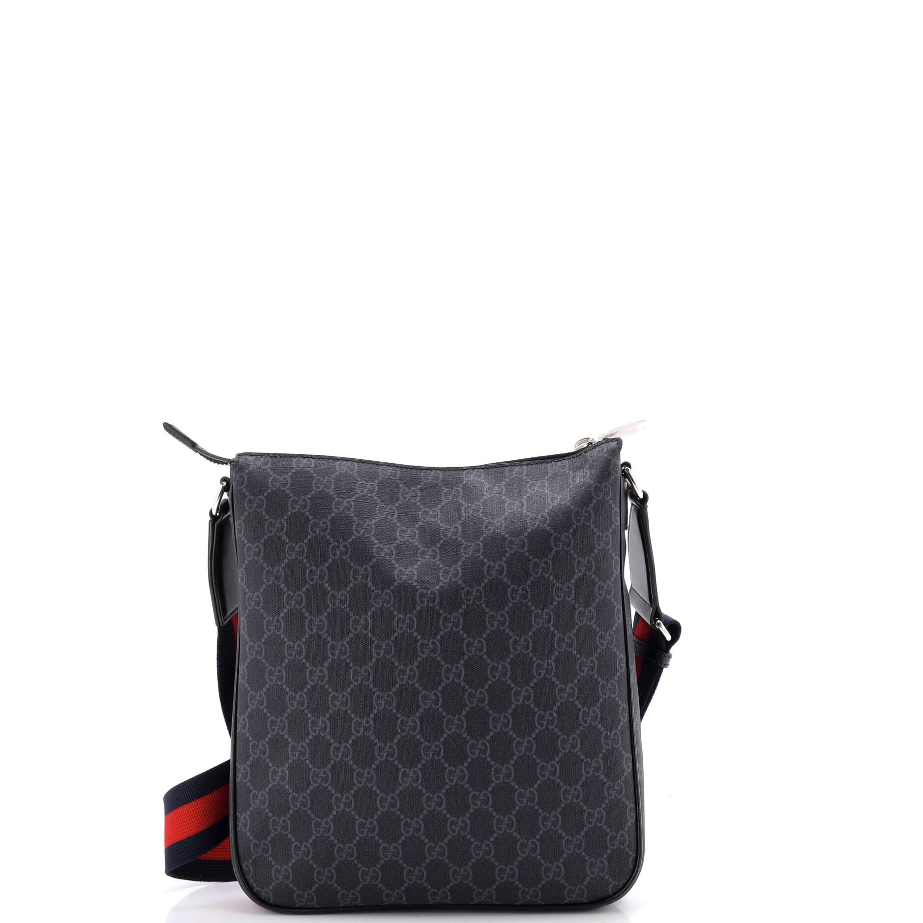 Web Strap Front Zip Messenger Bag GG Coated Canvas Medium