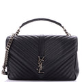 Classic Monogram College Bag Matelasse Chevron Leather Medium