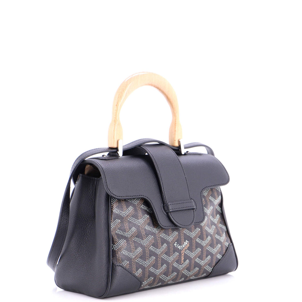 Saigon Top Handle Bag Coated Canvas with Leather Mini
