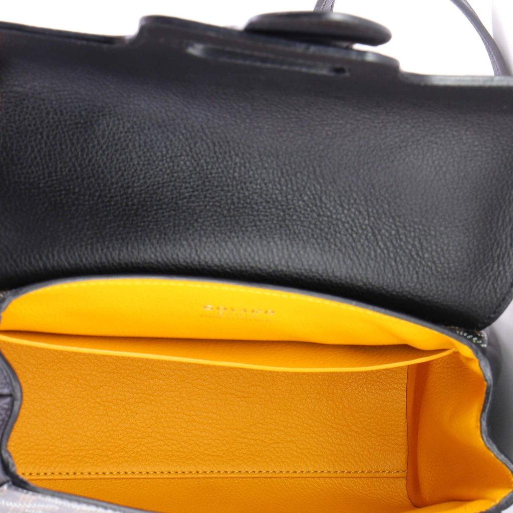 Saigon Top Handle Bag Coated Canvas with Leather Mini