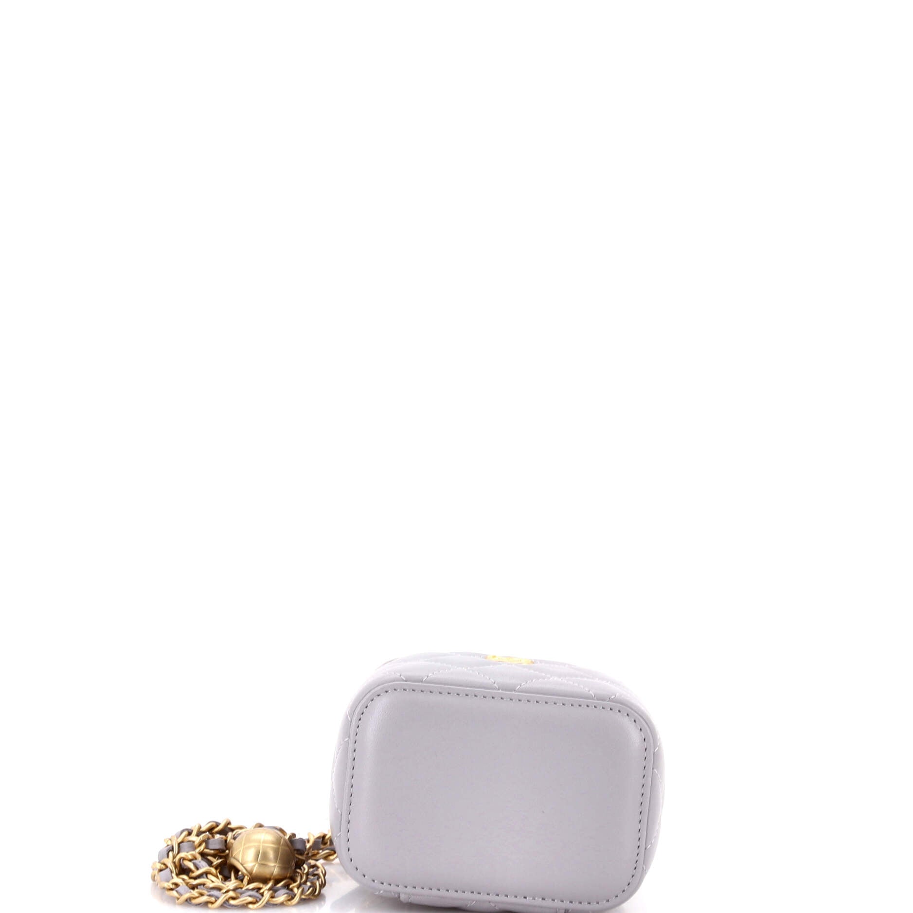 Pearl Crush Vanity Case with Chain Quilted Lambskin Mini