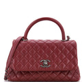 Coco Top Handle Bag Quilted Caviar Small