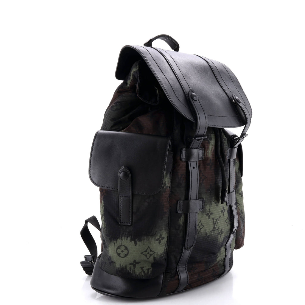 Christopher Backpack Limited Edition Camouflage Monogram Nylon with Leather PM