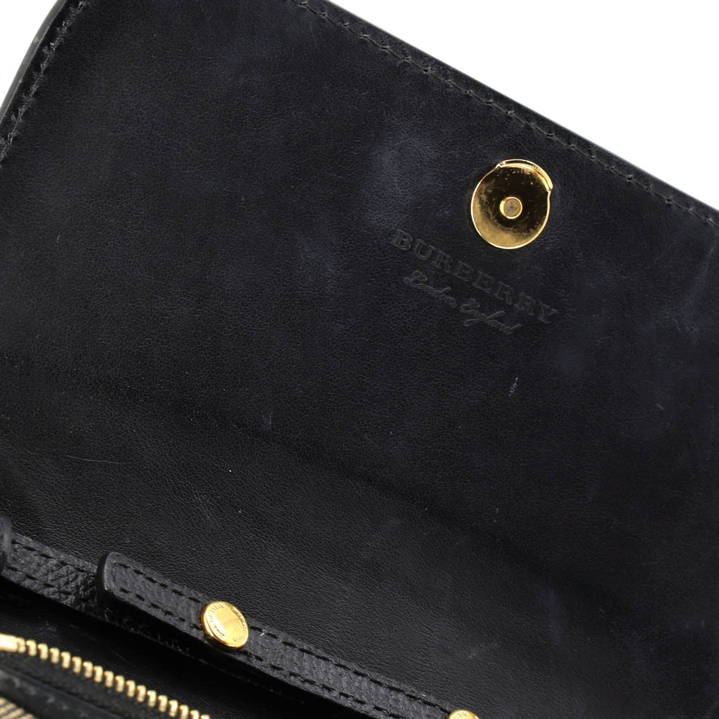 Hampshire Wallet on Chain Leather and House Check Canvas