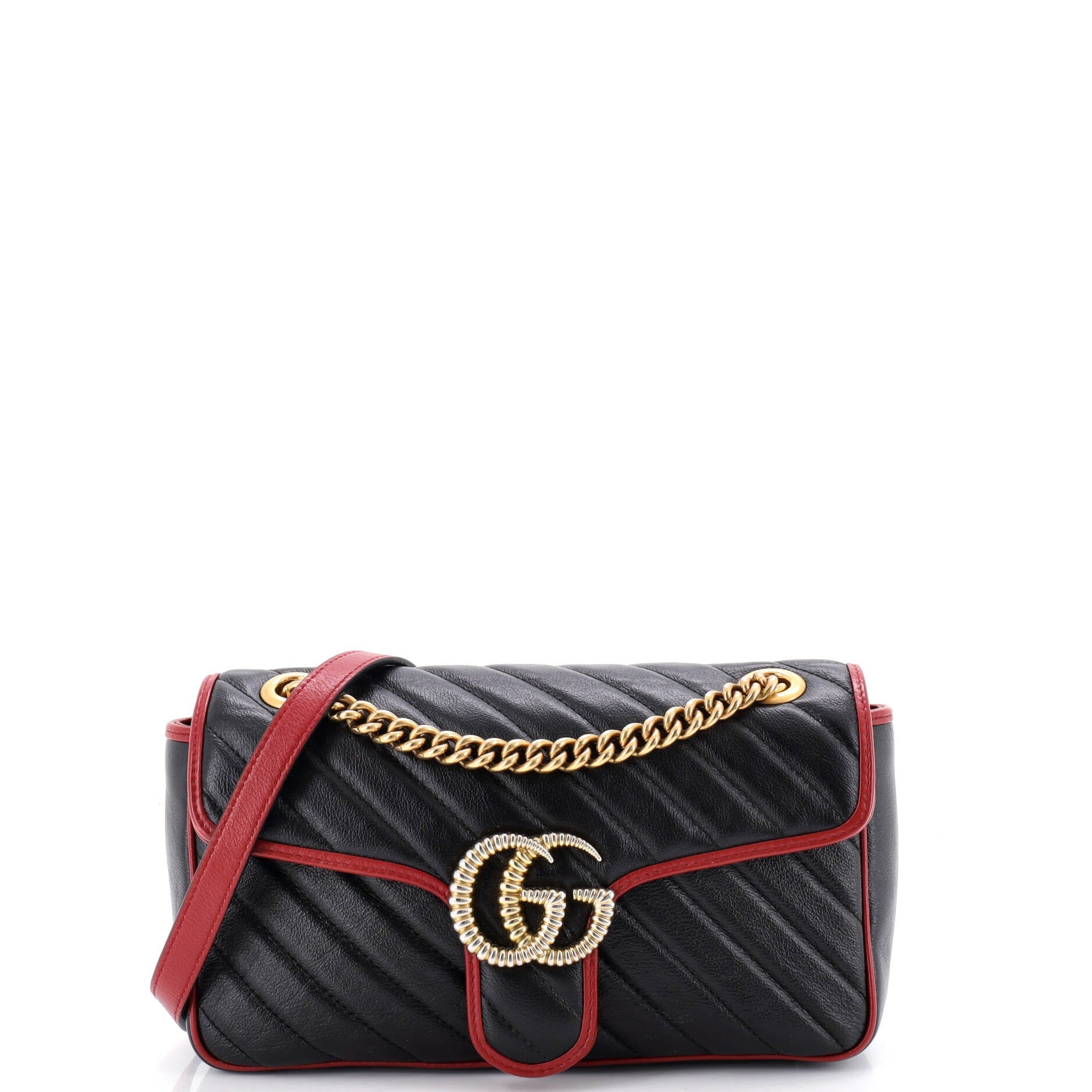 GG Marmont Flap Bag Diagonal Quilted Leather Small