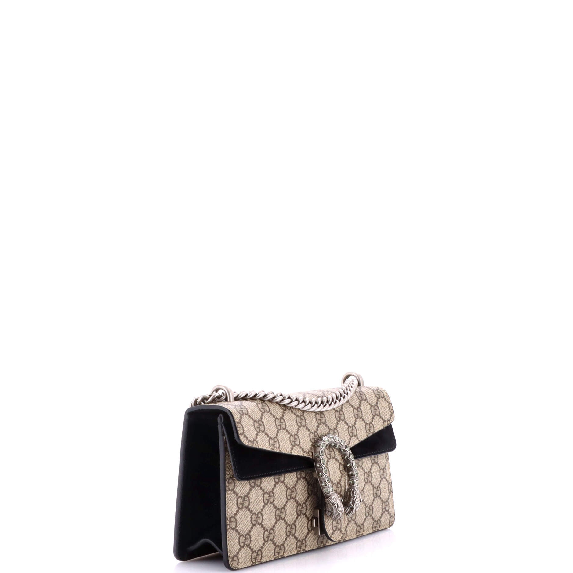 Dionysus Bag GG Coated Canvas with Crystal Embellished Metal Small