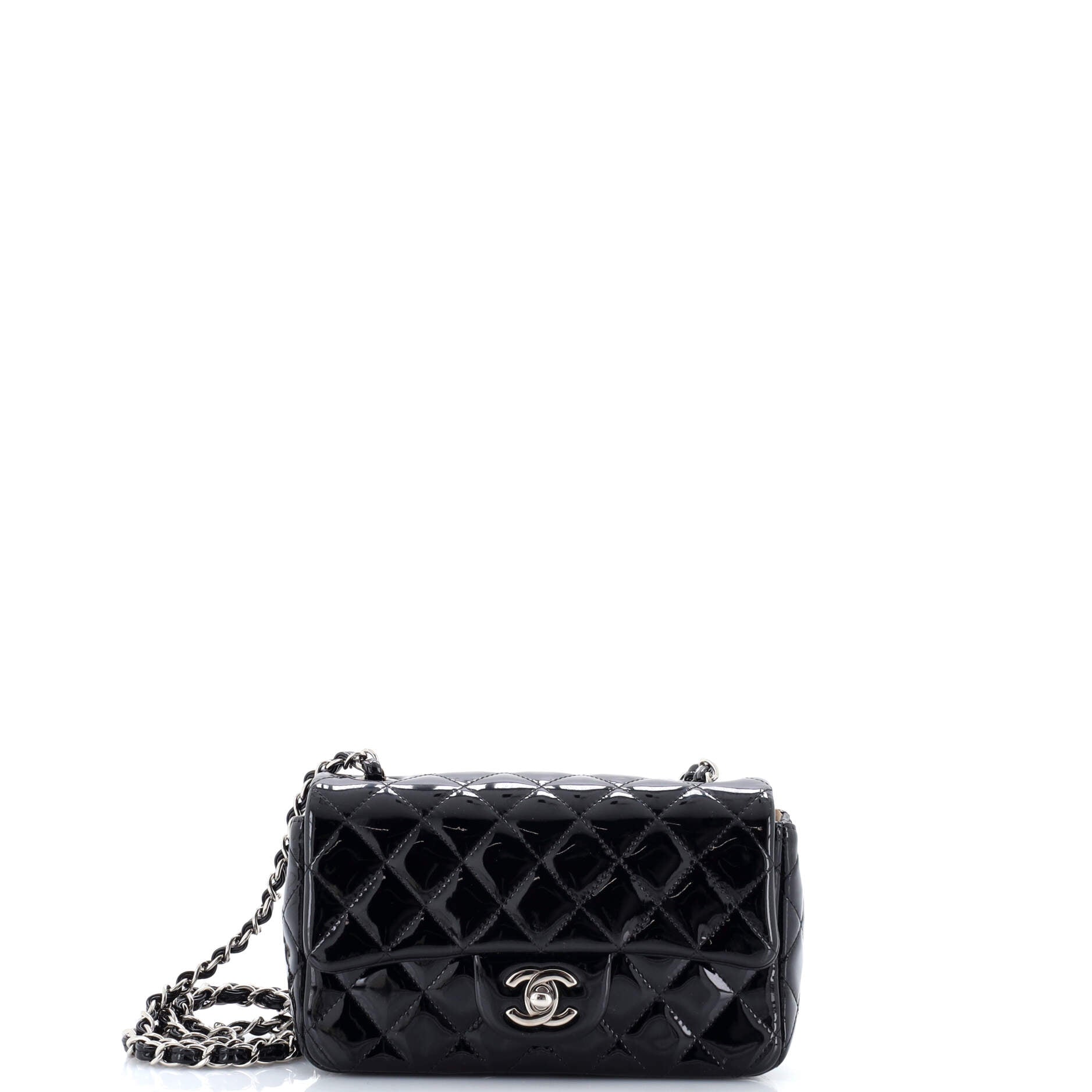 Classic Single Flap Bag Quilted Patent Mini