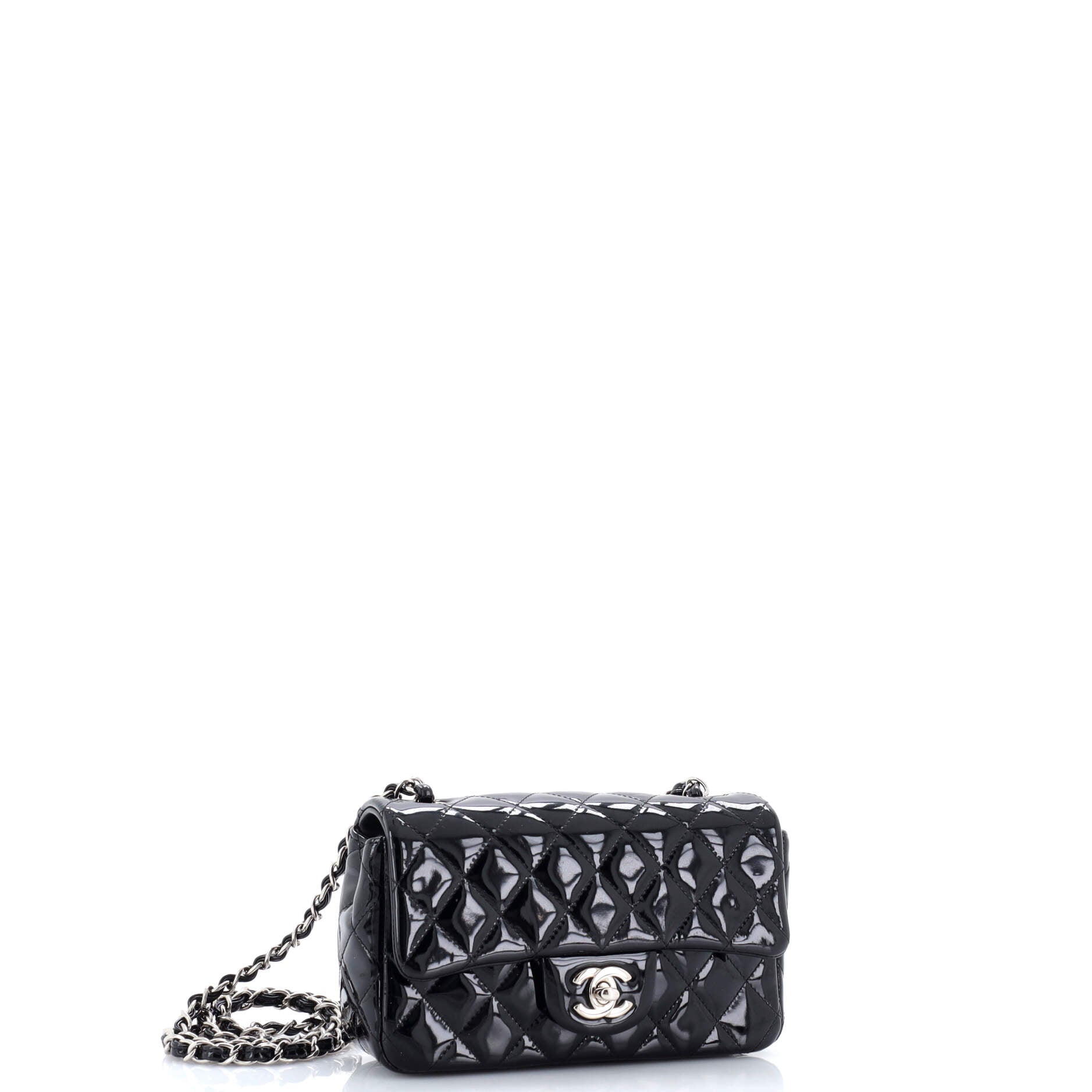 Classic Single Flap Bag Quilted Patent Mini
