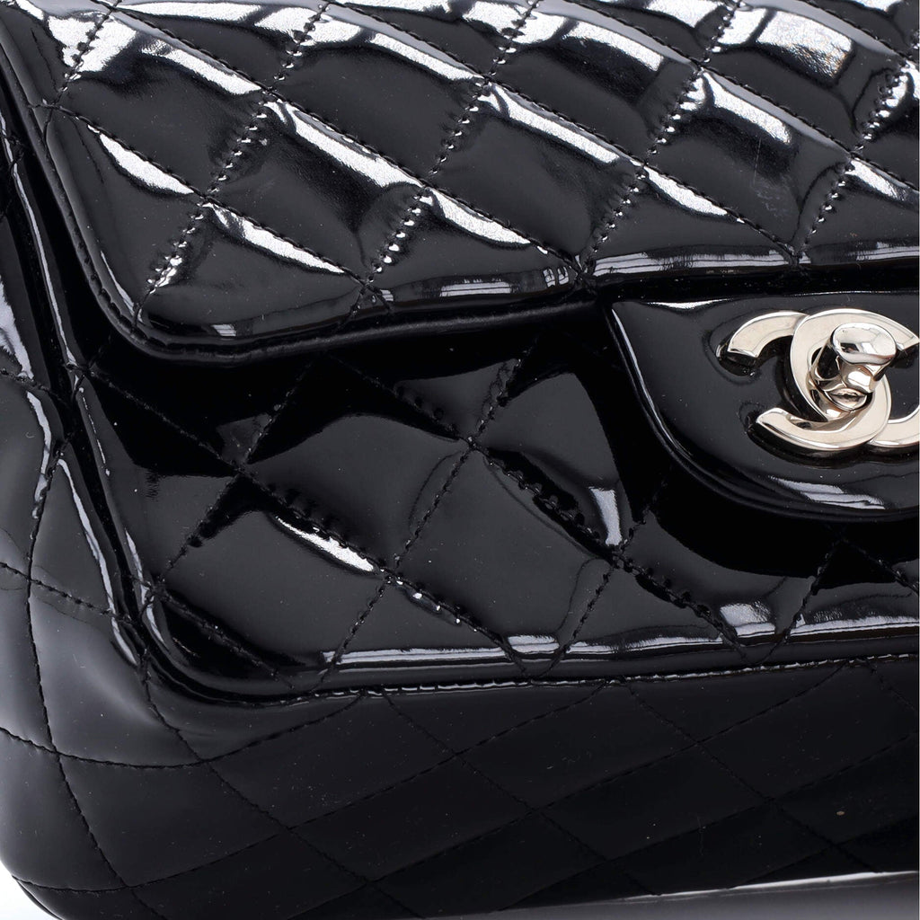 Classic Single Flap Bag Quilted Patent Mini