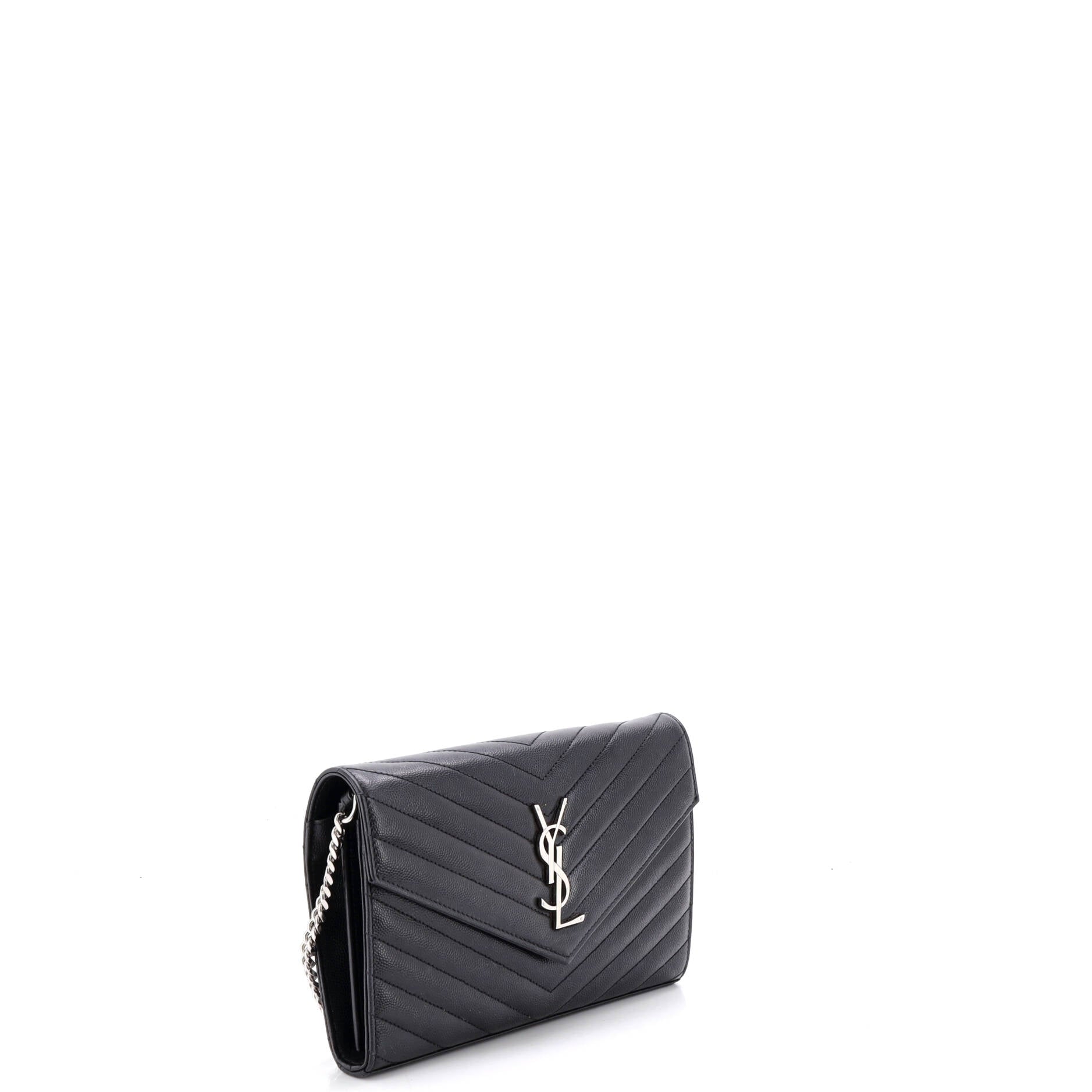 Classic Monogram Wallet on Chain Matelasse Chevron Leather Medium