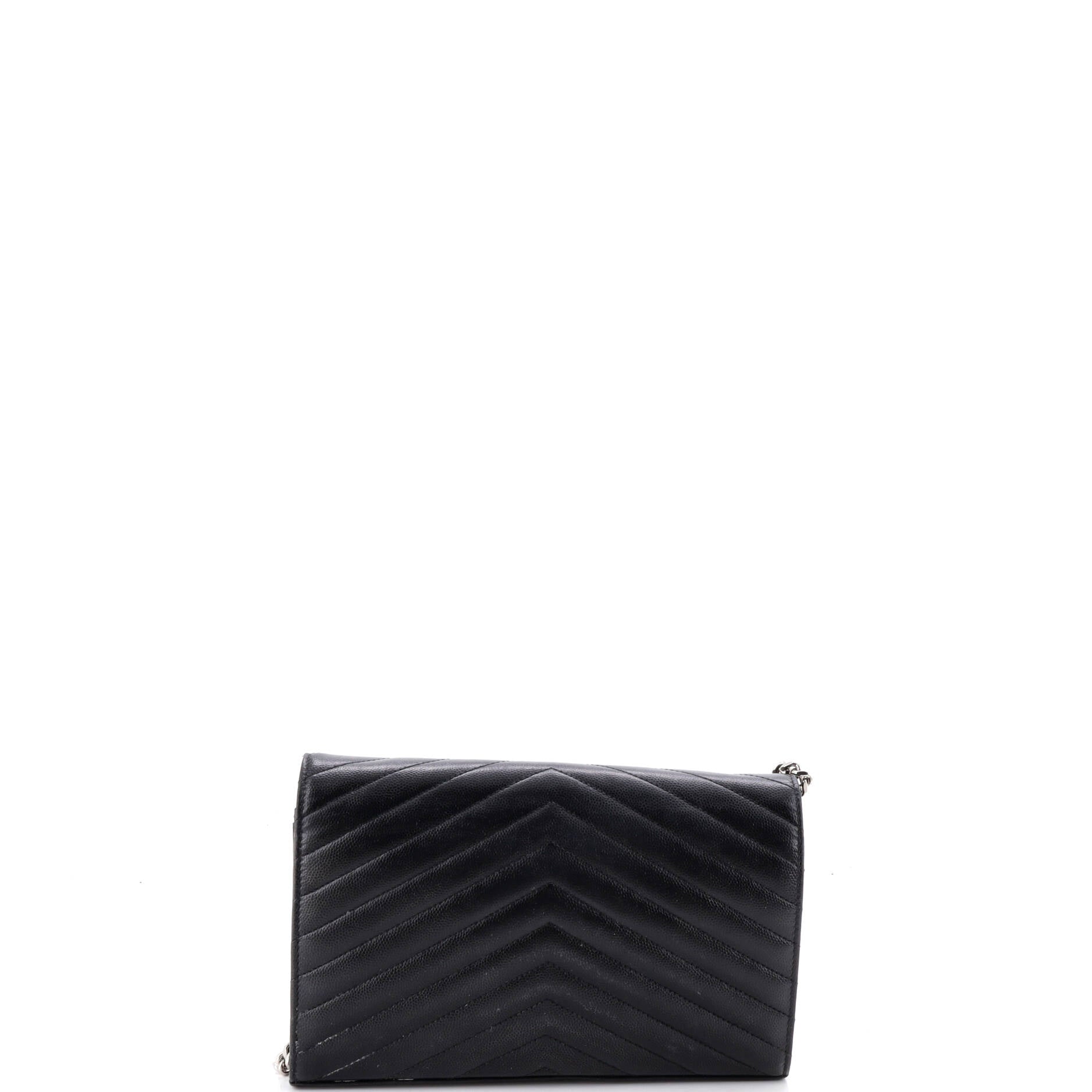 Classic Monogram Wallet on Chain Matelasse Chevron Leather Medium
