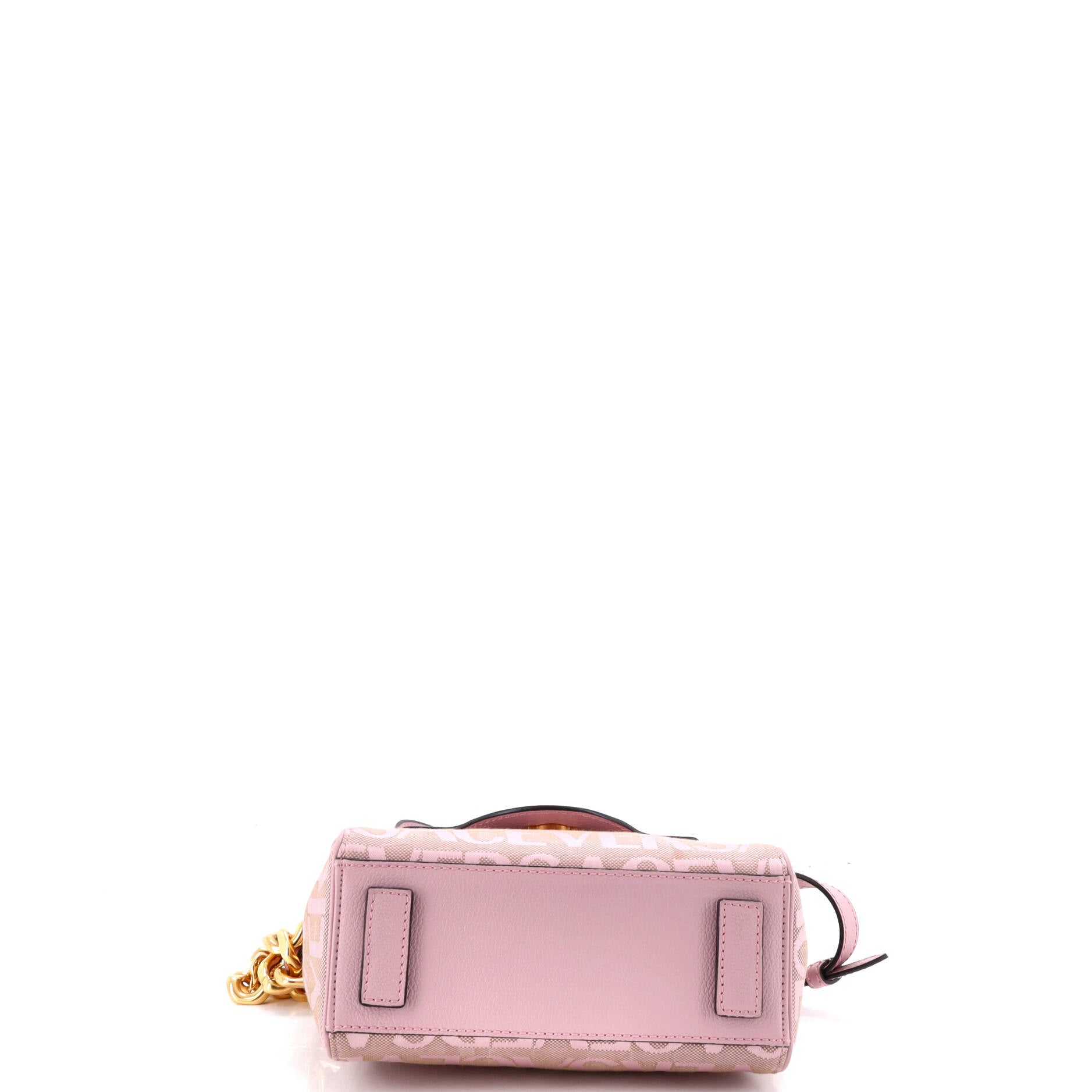 La Medusa Top Handle Bag Printed Canvas and Leather Small