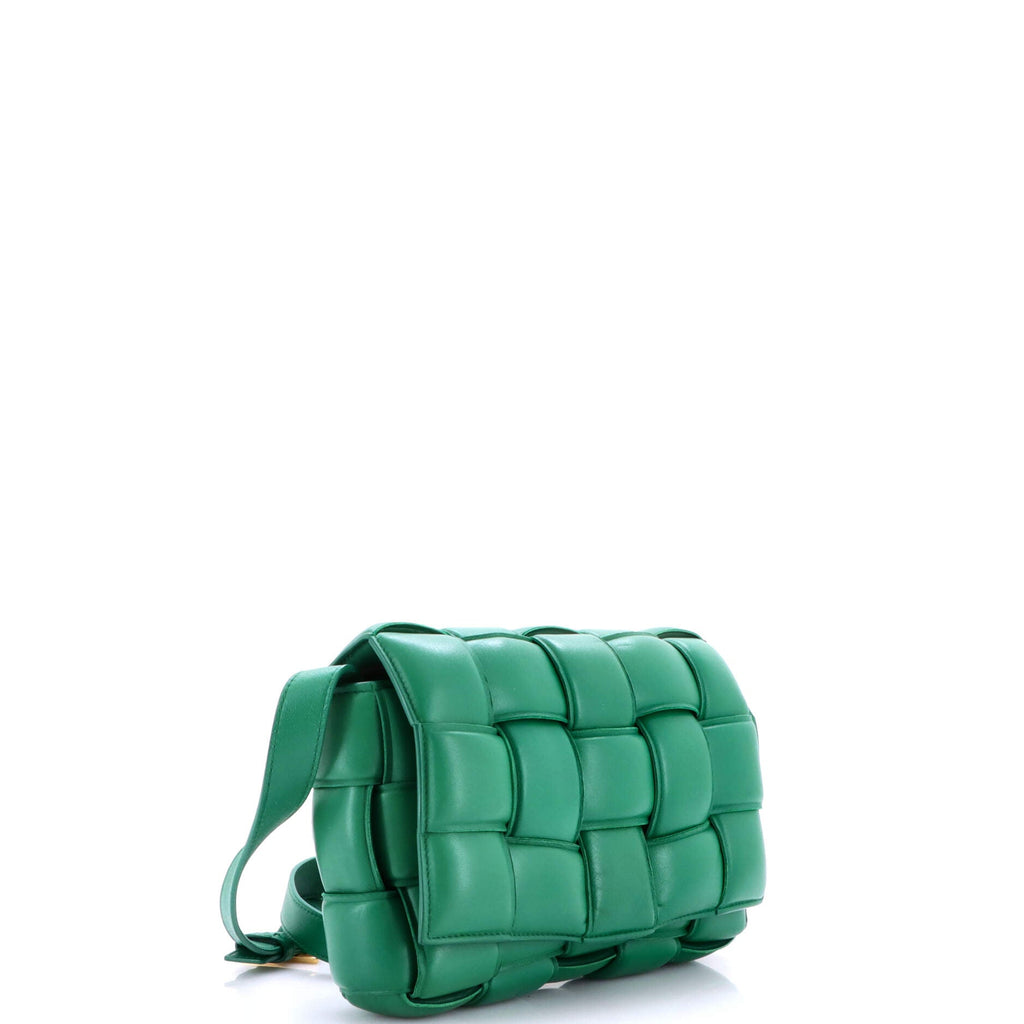Cassette Crossbody Bag Padded Maxi Intrecciato Leather Small
