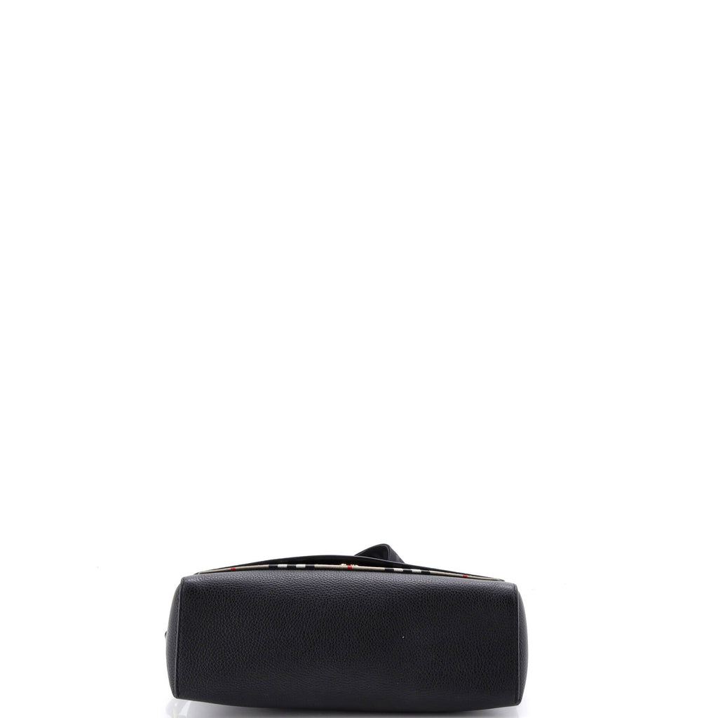 Note Crossbody Bag Leather with Vintage Check Canvas Medium