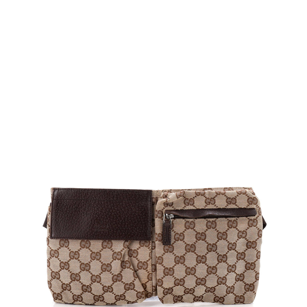 Vintage Double Belt Bag GG Canvas with Leather
