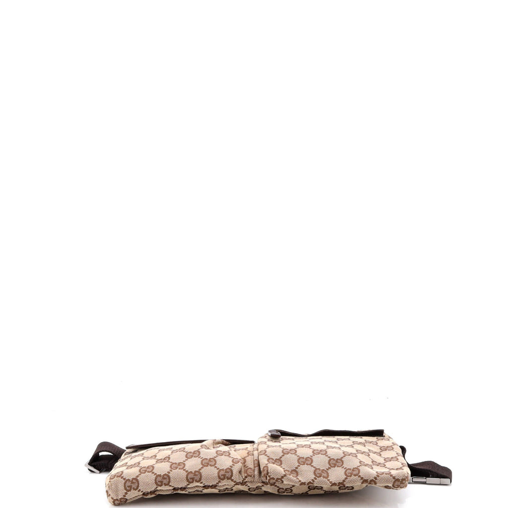 Vintage Double Belt Bag GG Canvas with Leather