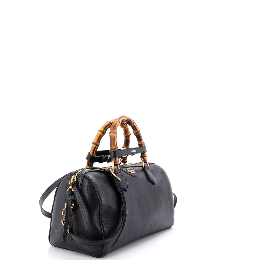 Diana NM Bamboo Handle Boston Bag Leather