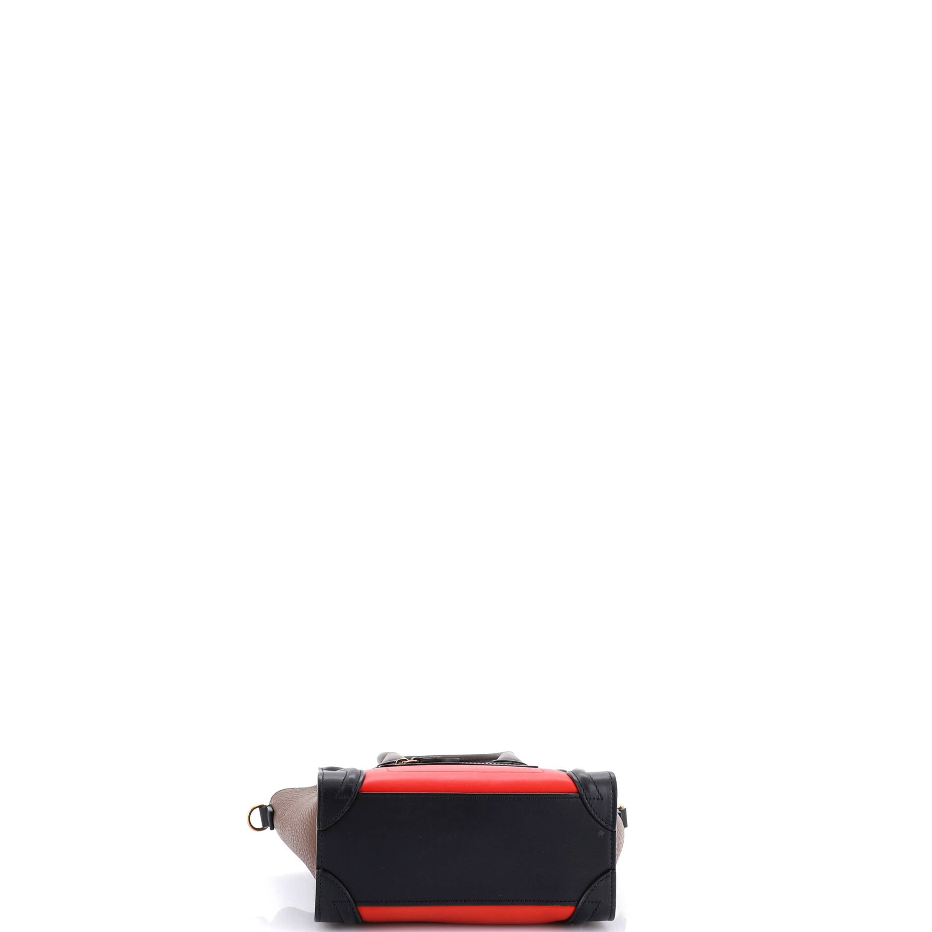 Tricolor Luggage Bag Leather Nano