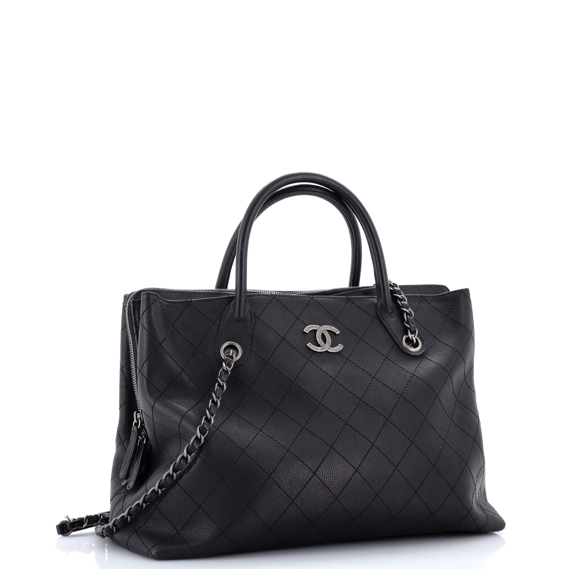 Shopping Tote Quilted Caviar Large