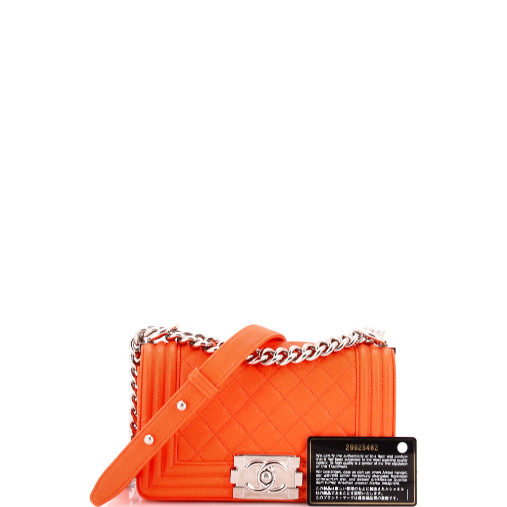 Boy Flap Bag Quilted Caviar Small