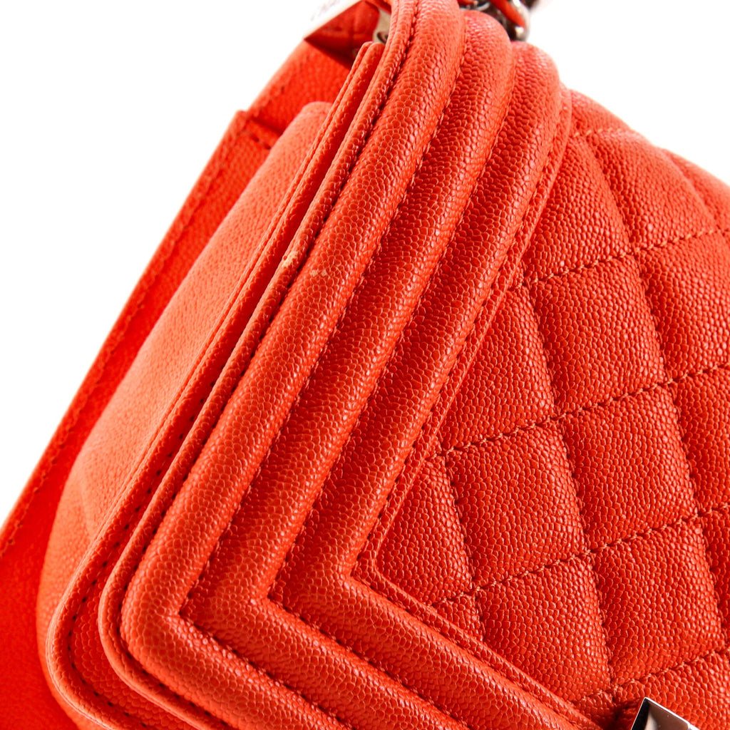 Boy Flap Bag Quilted Caviar Small
